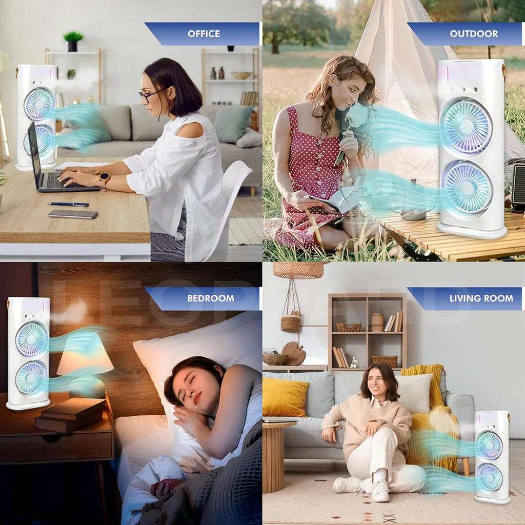 Arctic Twin Air Fan with Remote (1 Pc / With Remote / Plug and Play)